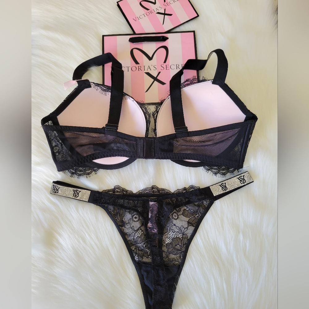 ✨️SOLD✨️💝Victoria's Secret Shine Strap Bra and Panty Set 36C/M💝 - Picture 2 of 9